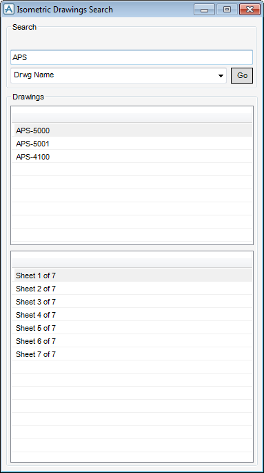 Search for Isometric ADP Drawings
